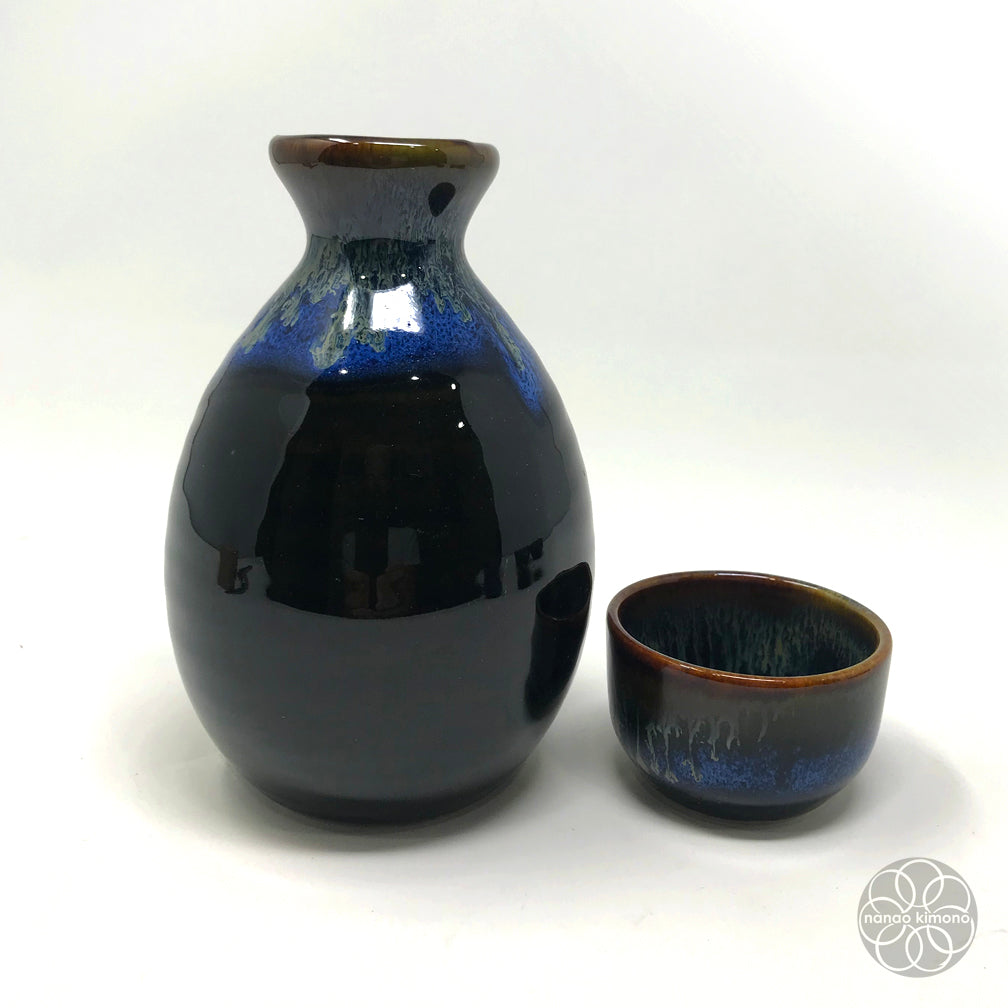 Sake Set - Black Blue Flow