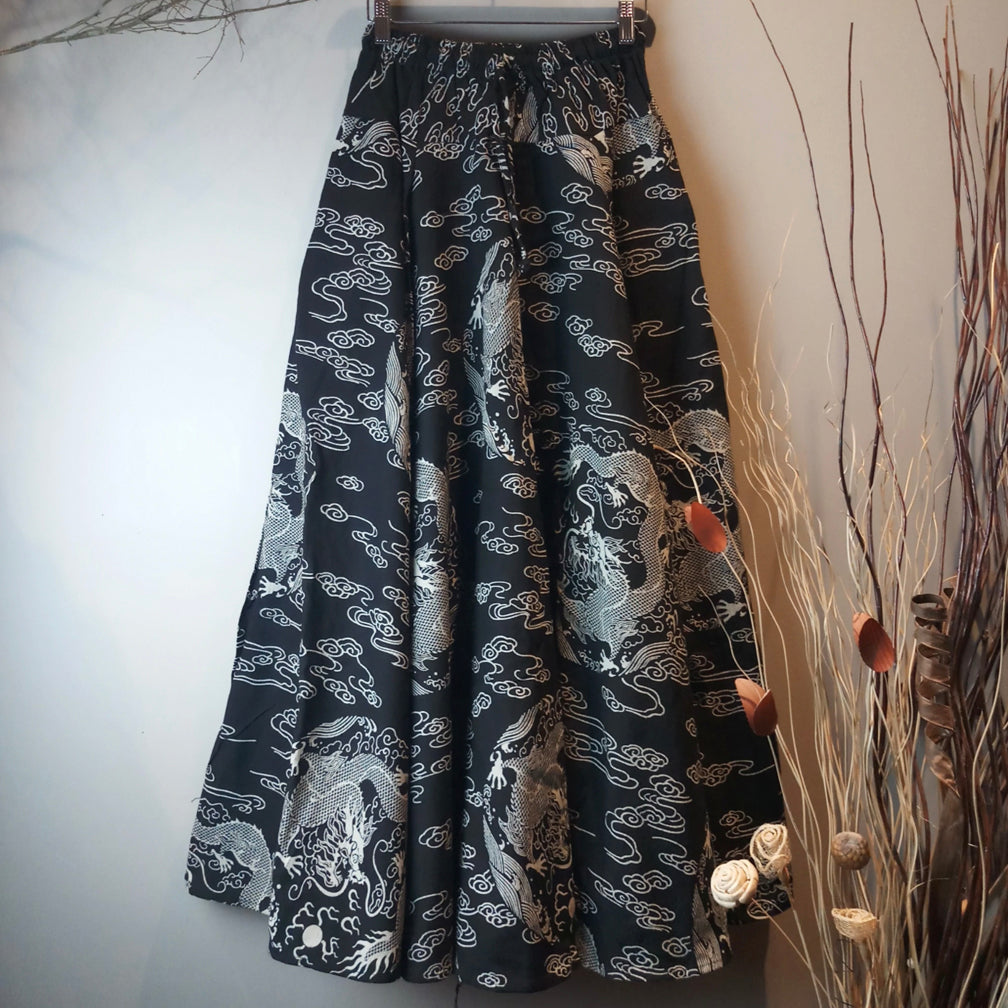Long Skirt - Black Dragon