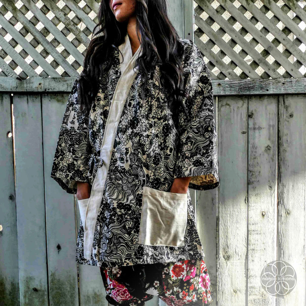 Noragi Kimono - White Dragon