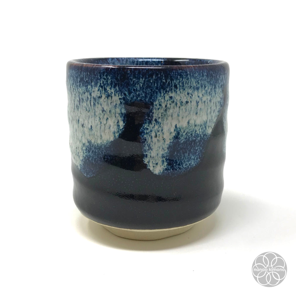 Teacup - Blue Drip on Black