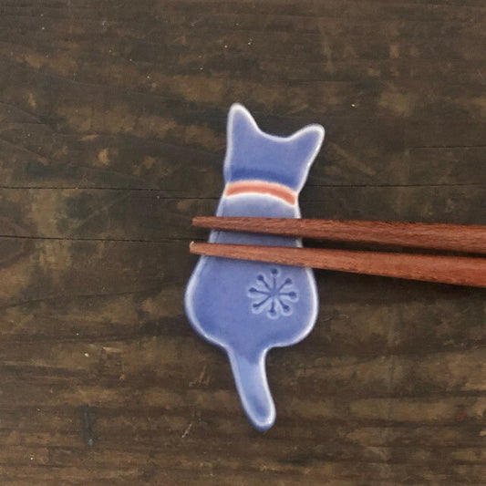 Chopsticks Rest - Cat (Blue)